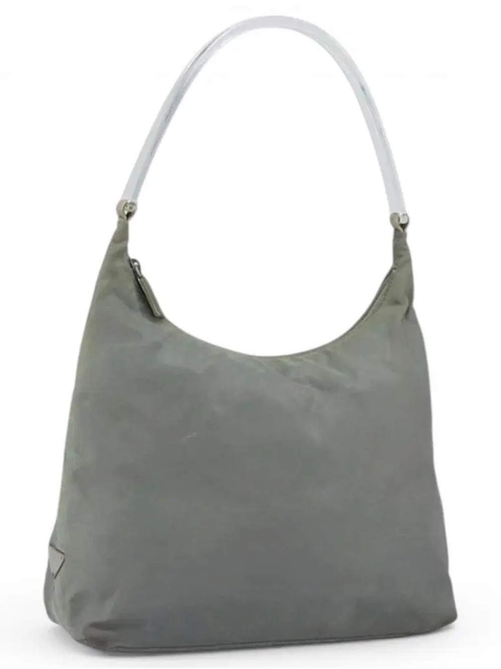 PRADA Hand Bag Nylon Gray Silver Authentic - Picture 1 of 14